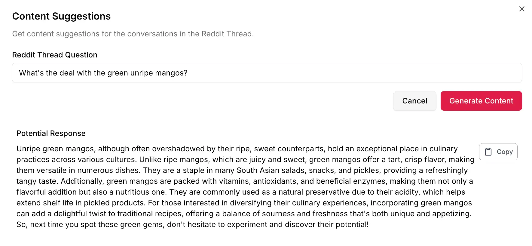 Write content based on the thread context