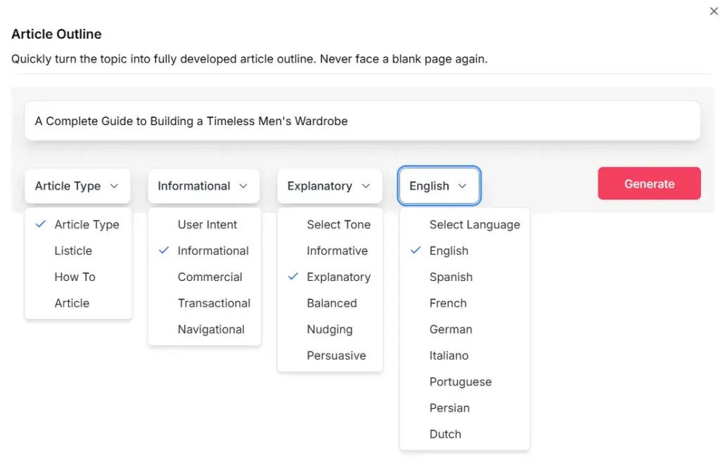 article generation workflow keywordly.ai