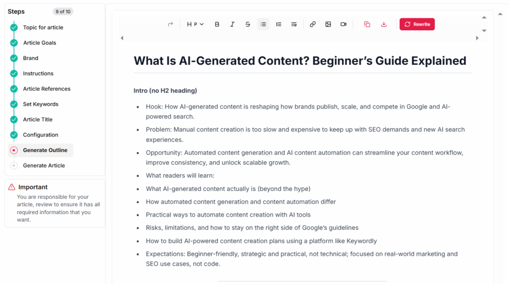 content brief generation