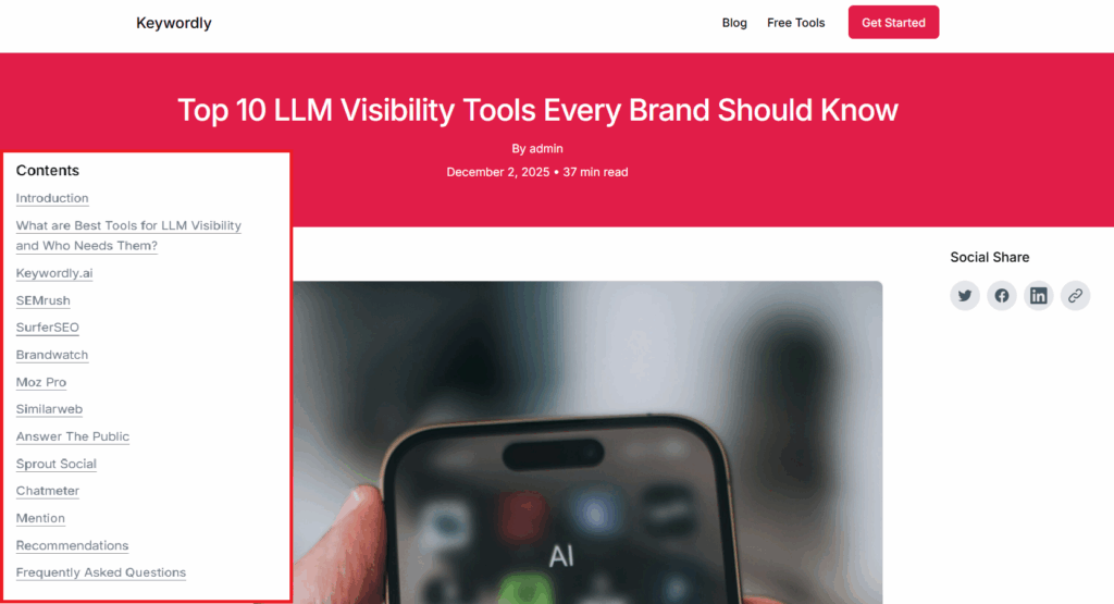 product listicle example blog