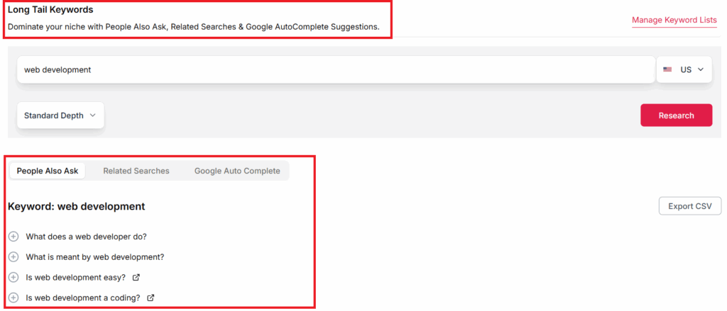 people also ask - long tail kw