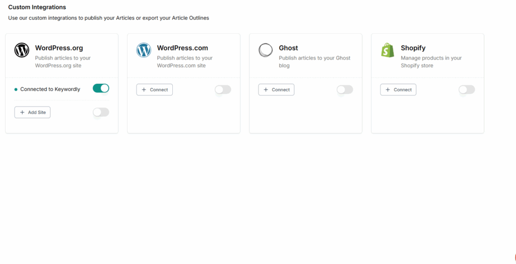keywordly Integerations